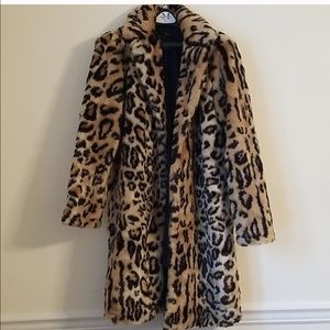 Leopard print long coat Forever 21 size large